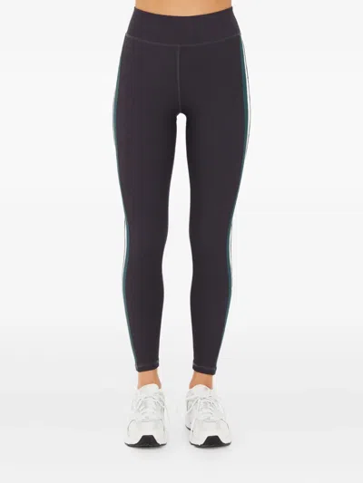 The Upside Ribbed Side-stripe Leggings In Black