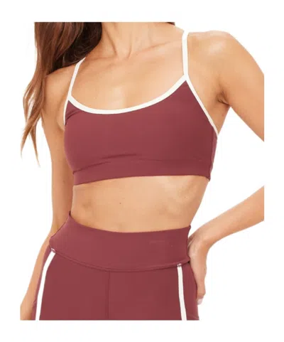 The Upside Samara Bowie Contrast Trim Sports Bra In Red