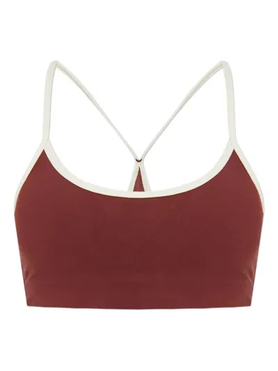 The Upside Samara Contrast-trim Sports Bra In Red