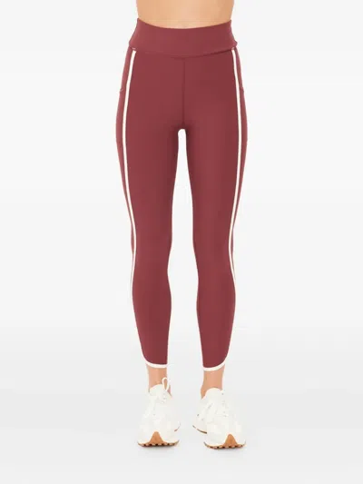 The Upside Samara Stripe-pocket Leggings In Red