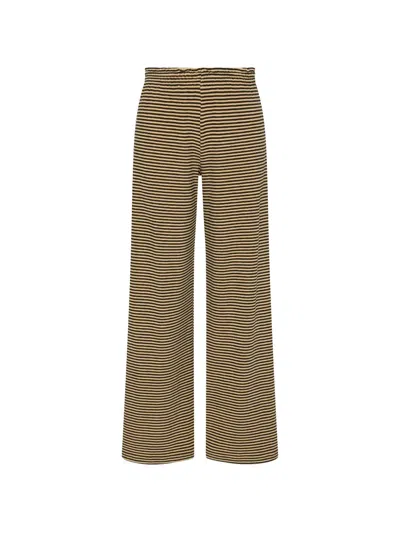 The Upside Santos Adriel Striped Trousers In Animal Print