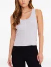 The Upside Sapna Ribbed Button Tank Top In White