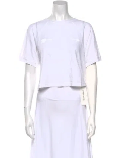 Pre-owned The Upside Scoop Neck Short Sleeve Crop Top W/ Tags In White