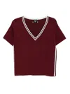 The Upside Sienna V Neck Tee In Burgundy