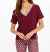 The Upside Sienna V-neck Tee In Merlot In Red