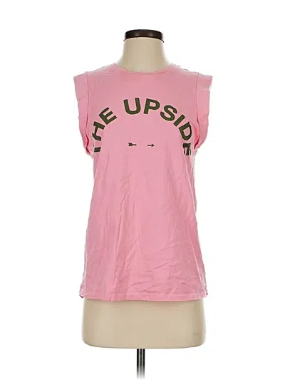 Pre-owned The Upside Sleeveless Top Pink Scoop Neck Tops