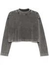 The Upside Soho Cropped Long Sleeves Top In Grey