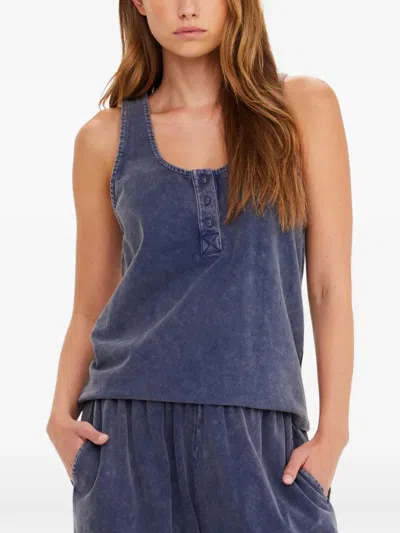 The Upside Soho Kapri Buttoned Tank Top In Blue