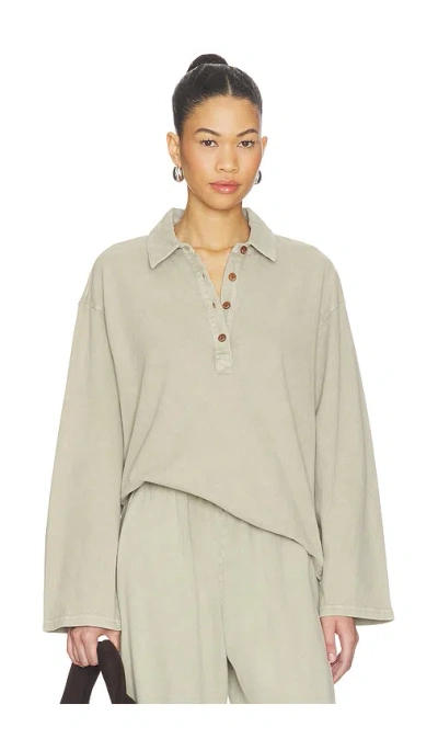 The Upside Soho Rhea Collared Top In Gray