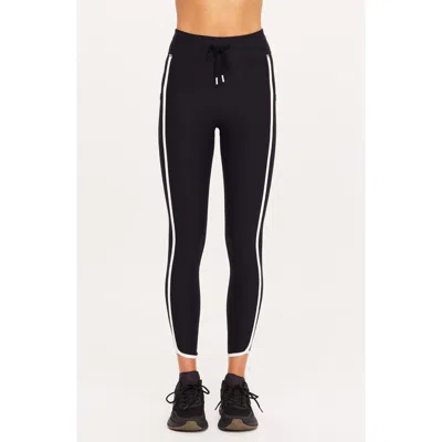 The Upside Sol 25-inch Drawcord Midi Leggings In Black