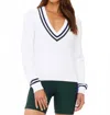 The Upside Sonny V-neck Knit Sweater In White