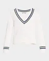 The Upside Sonny V-neck Knit Sweater In White