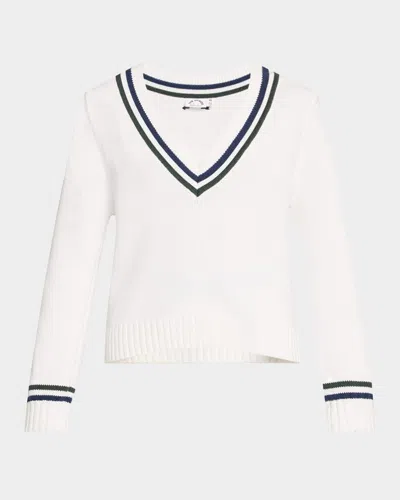 The Upside Sonny V-neck Knit Sweater In White