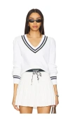 The Upside Sonny V-neck Knit Sweater In White