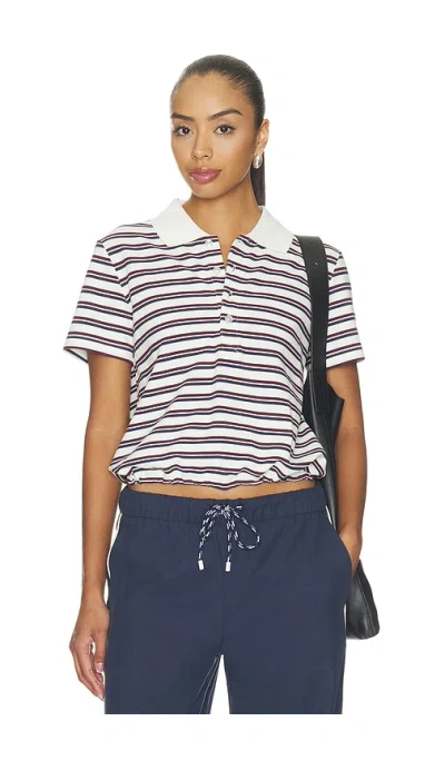 The Upside Sophie Cropped Polo Shirt In Stripe