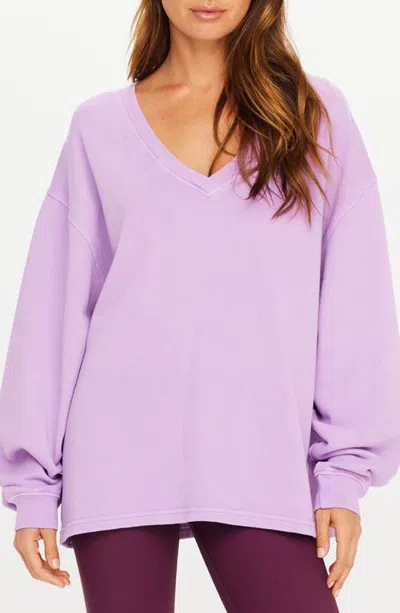The Upside Soul Lou V-neck Sweatshirt In Purple