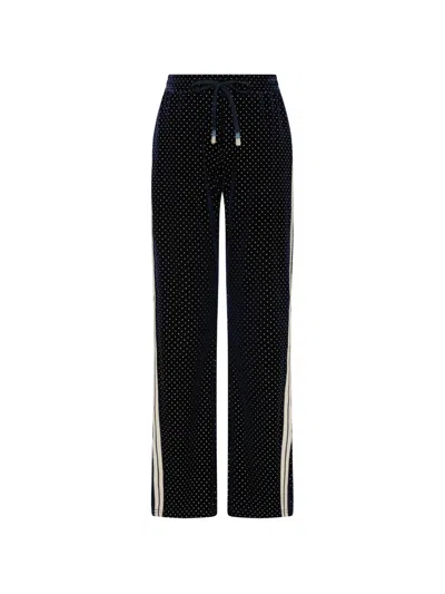 The Upside Spellbound Roma Polka-dots Side-stripe Trousers In Black