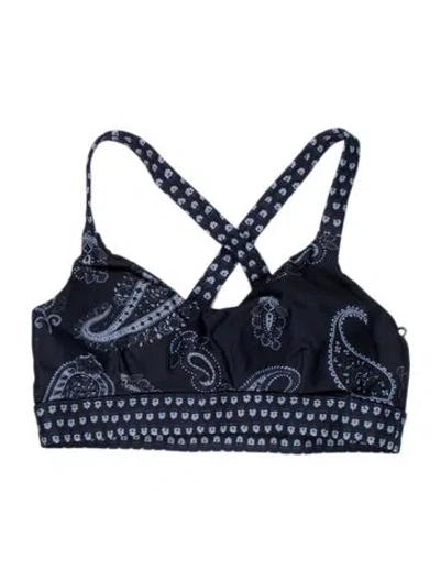 Pre-owned The Upside Square Neckline Sleeveless Crop Top In Blue