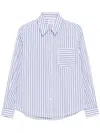 The Upside Lyon Poem Collared Shirt Stripe In Blue