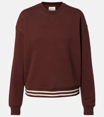 The Upside Striped Cotton Jersey Sweatshirt In Brown