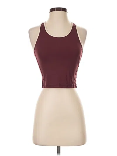 Pre-owned The Upside Tank Top Burgundy Halter Neckline Tops