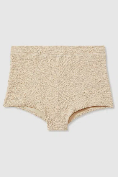 The Upside Textured Metallic Swim Shorts In Natural