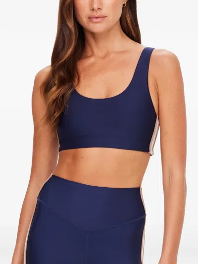 The Upside Toscan Harley Side-stripe Sports Bra In Blue