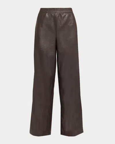 The Upside Twilight Vegan Leather Wide-leg Pants In Gray