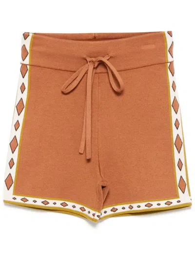 The Upside Vadella Knit Spin Short In Brown In Orange