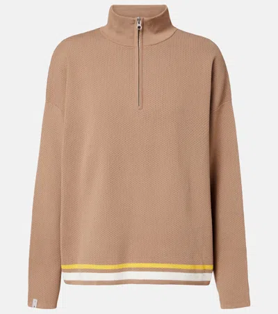 The Upside Veneto Carter Knitted Half-zip Sweater In Brown