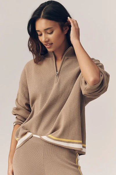 The Upside Veneto Carter Half-zip Sweater In Neutral