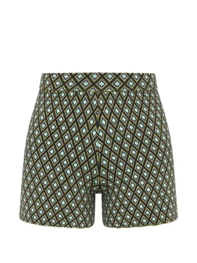 The Upside Viva Jaya Geometric-knit Shorts In Black