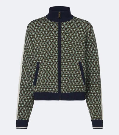 The Upside Viva Margot Knitted Cotton-blend Sweatshirt In Green