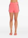 The Upside Voila Cynthea Stripe-button Shorts In Pink