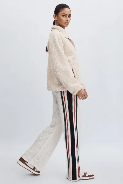 The Upside White Organic-cotton Open-knit Track Joggers