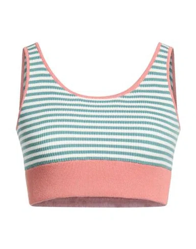 The Upside Woman Top Salmon Pink Size 8 Organic Cotton, Polyamide, Elastane In Multi