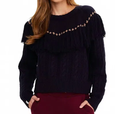 The Upside Women's Clara Tassle Knit Sweater In Midnight Blue
