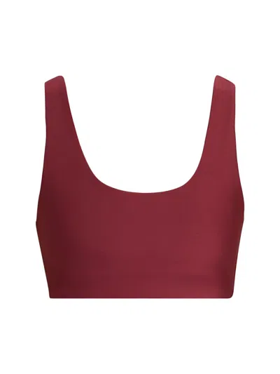 The Upside Women's Oxford Harley Sports Bra In Burgundy