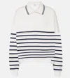 THE UPSIDE WONDER STRIPED COTTON POLO SWEATER