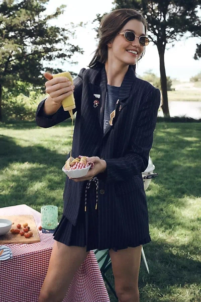 The Upside Wool Boyfriend Blazer Jacket In Black