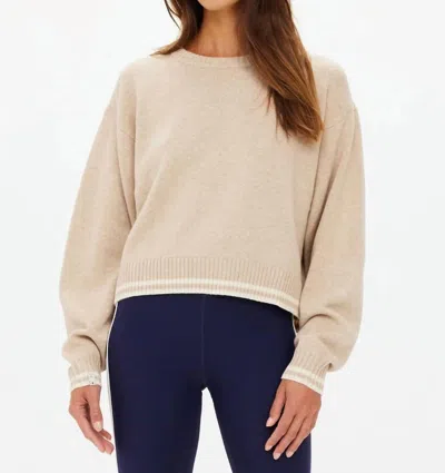 The Upside Xanthe Crewneck Wool Sweater In Sand In Brown