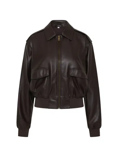 The Upside Zariah Collared Bomber Jacket In Black