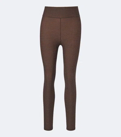 The Upside Zinnia Houndstooth Leggings In Brown