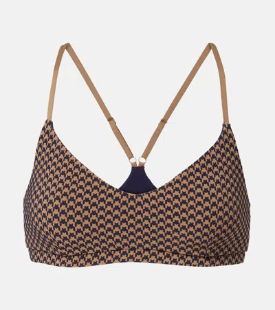The Upside Zoe Houndstooth Sports Bra In Nude