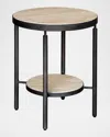 The Uttermost Co Dauntless Travertine Side Table In Black