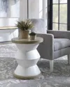 The Uttermost Co Forde Side Table In White