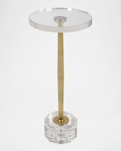 The Uttermost Co Groove Drink Table In Brushed Gold