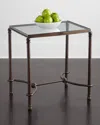 The Uttermost Co Hanigan Glass-top End Table In Brown/glass