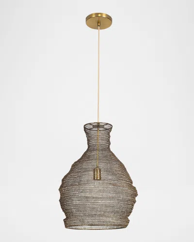 The Uttermost Co Murmur 22" Woven Metal Pendant In Gray