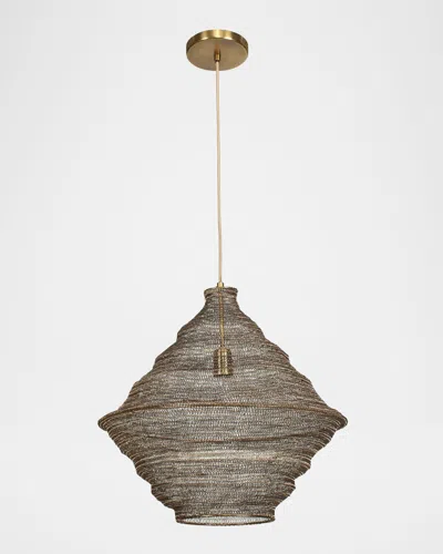 The Uttermost Co Sigh 21" Woven Metal Pendant In Gray